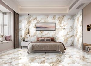 Afyon Brown Glossy Vitrified Tiles For Floor, Wall