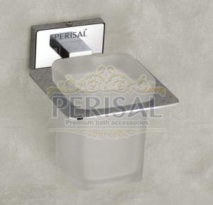 Perisal Plain Polished Stainless Steel Kiera Tumbler Holder For Bathroom