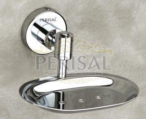 Perisal Polished Stainless Steel Magnum Single Soap Dish For Bathroom