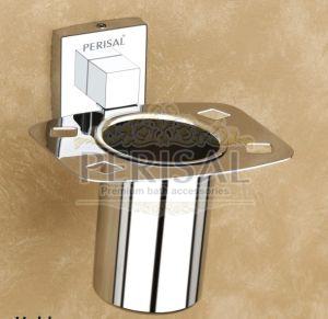 Perisal Polished Stainless Steel Plain Mostera CP Tumbler Holder For Bathroom