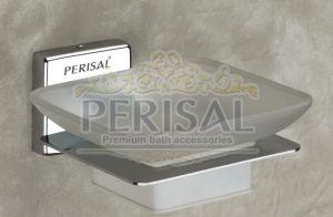 Perisal Polished Stainless Steel Rakoon Single Soap Dish For Bathroom