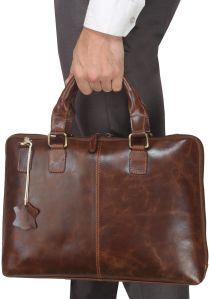 CL-107 BRN Leather Laptop Bags