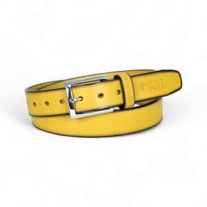 Mens Yellow Casual Wear Leather Belt