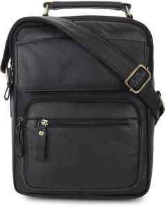 N-585 BLK Leather Sling Bags