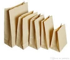 Plain Kraft Paper Food Bag, Technics : Hand Made