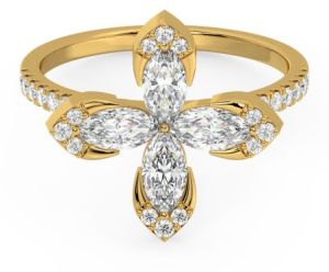 4 Lab Grown Diamond Petal Ring, Gender : Female