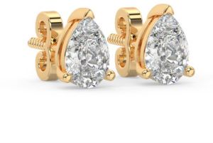 LE-18 Solitaire Pear Lab Grown Diamond Studs Earrings