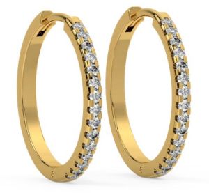 LE-34 Pave Huggie Hoops Lab Grown Diamond Earrings