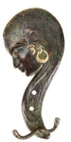 Black Bronze Lady Face Wall Hooks With Long Hair