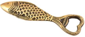 Brass Fish Bottle Opener Tribal Design