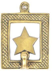 Brass Star Framed Single Wall Hook