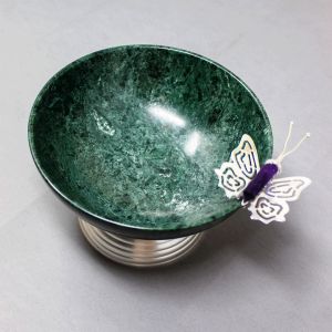 Butterfly Green Melakait Stone Bowl – Small