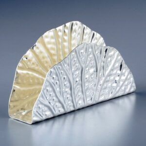 Silver Plated Lotus Leaf Tissue Holder