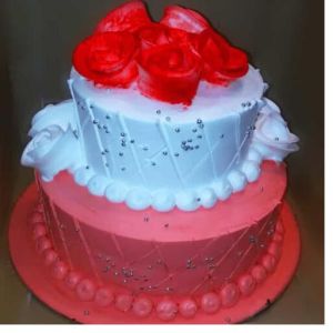 2 Tier Strawberry Vanilla Fusion Cake