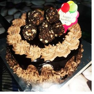 Homemade Chocolate Cake With Laddu