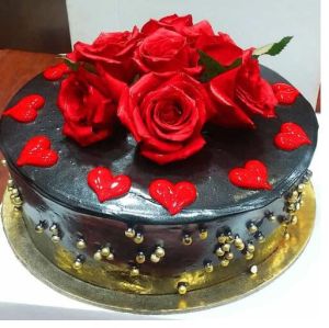 Rosy Chocolate Truffle Cake