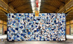 Blue Agate Gold Slab