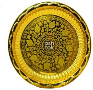 Brass Handcrafted Nakshee Tapku Plate