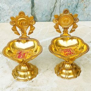 Brass Shanku Chakra Diya