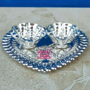 German Silver Haldi Kumkum Holder