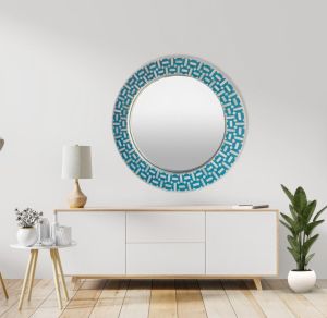 Designer Bone Inlay Round Wall Mirror