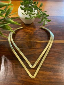 Handcrafted Brass Designer V-shaped Hasli Necklace