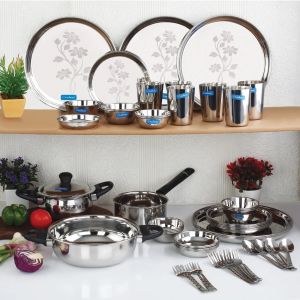 Dine &AMP;AMP; Cook Stainless Steel Dinner Set 58 Pcs
