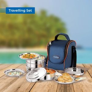 Stainless Steel Travelling Tiffin Set  25 Pcs