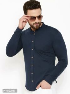 Navy Blue Cotton Fit Casual Shirt