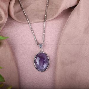 Amethyst Pendant Party Wear, Packaging Type : Velvet Box