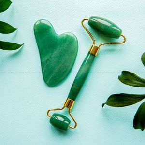 Green Jade Face Roller and Gua Sha Combo
