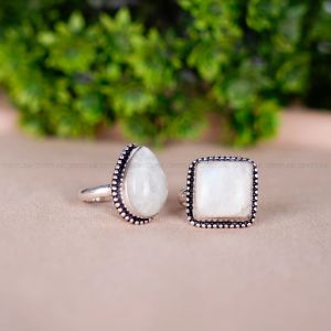 White Moonstone Ring