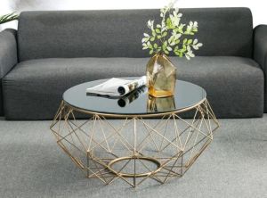 Glass Top Round Iron Table For Restaurent, Office, Home