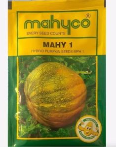 Mahyco Mahy 1 Hybrid Pumpkin Seeds, Packaging Size : 50gm, Packaging Type : Pouch