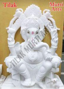 Polished Plain Ganesh Marble Statue, Packaging Type : Carton Box