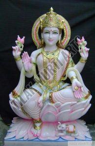 Stone/marble Makrana Marble Laxmi Statue, For Worship, Temple, Interior Decor, Office, Home, Gifting