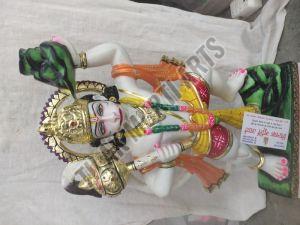 Printed Polished Marble Hanuman Statue, For Home Temple Garden Office