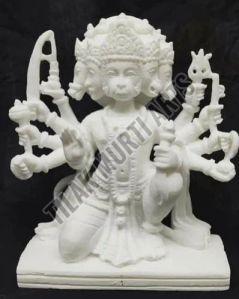 Polished Panchmukhi Hanuman Marble Statue, For Shiny, Dust Resistance, Pattern : Non Printed