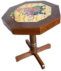 Dehati Bazar Printed Wooden Stools 15” X 15” X 17