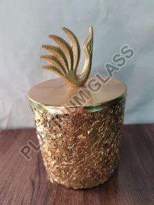 Crinkle Glass Candle Jar For Decoration