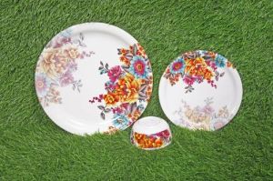 Melamine Designer Flower Printed Plate Set For Catering