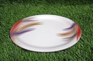 Melamine Feather Printed Dinner Plate For Catering