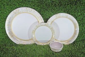 Melamine Golden Antique Printed Plate Set For Catering