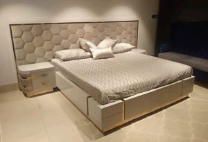 designer wooden bed