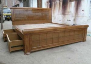 Double Wooden Bed Modern Standard For Home, Hotel