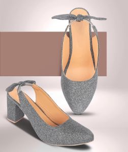 Butterfly Design Women Heels Grey