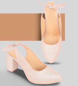 Butterfly Design Women Heels Peach