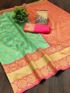 Printed Kanchipuram Soft Silk Saree, Color : Multicolor, Saree Length : 6.3 Meter, Speciality : Shrink-resistant