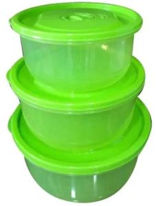 Plastic Round Container, Color : Green For Kitchen