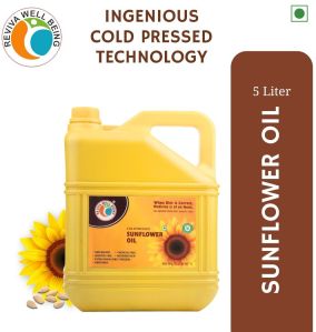 5L Cold Pressed Sunflower Oil, Packaging Type : Can For Used Cooking, Frying, Skincare, Haircare, Promoting Heart Health